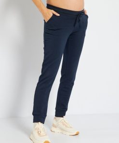 Pantalon grossesse en molleton - bleu marine