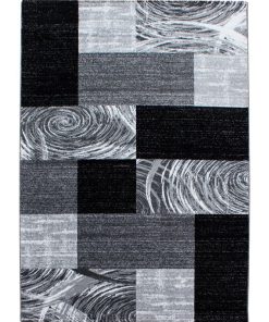 Tapis salon 200x290 PLONI Noir OEKO TEX idéal pour Salon - Noir