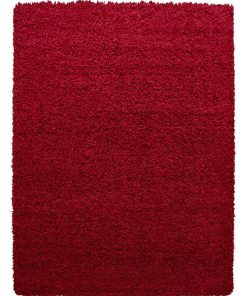 Tapis shaggy 200x290 SHAGGY DRE Rouge OEKO TEX idéal pour Salle à manger - Rouge