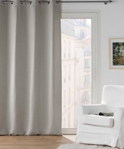 Rideau à œillets occultant jacquard 135x240 cm Blake gris - Gris