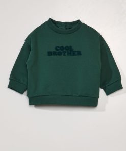 Sweat en molleton avec imprimé - Vert