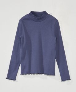 Sous-pull en maille côtelée - Bleu