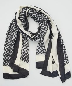 Foulard épais à motif fantaisie - noir/blanc