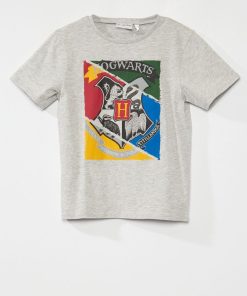 Tee-shirt 'Harry Potter' 'Poudlard' - gris