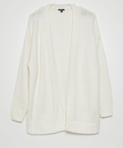 Gilet long en maille - Blanc