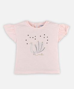T-shirt manches courtes avec sequins - Rose