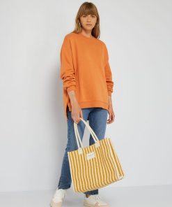 Sweat long en molleton - Orange