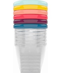 Babybols Kit L Pots de Conservation Hermétiques Réinscriptibles 6x250 ml Babymoov - Multicolore