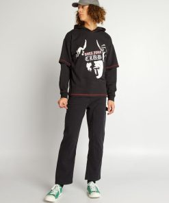 Sweat 2-en-1 tee-shirt 'Stranger Things' - Noir