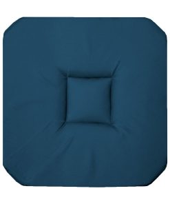 Coussin galette de chaise 4 rabats Uni Panamas - Bleu marine