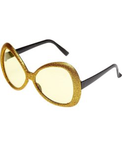 Lunettes maxi à paillettes - doré