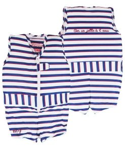 Maillot de Bain Néo Enfant avec Flotteurs - Accessoire de Natation Garçon - Bleu Blanc