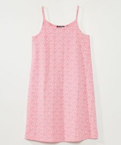 Robe à fines bretelles 'fleurie' - rose