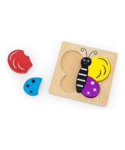 Puzzle à encastrement 5 pièces en bois : Papillon - N/A