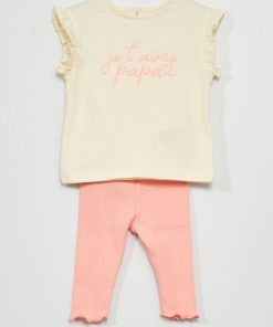 T-shirt en jersey + legging - 2 pièces - BLANC