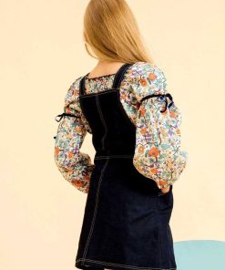 Robe Salopette Fille Jean Denim Bleu Foncé LOLA - 'LA FAUTE A VOLTAIRE' - Bleu marine