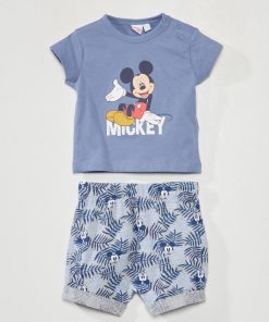 Ensemble short + t-shirt 'DS' - bleu marine