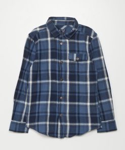 Chemise en flanelle - Bleu à carreaux