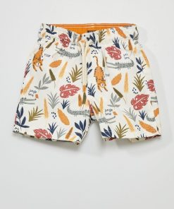 Short de bain imprimé - Blanc