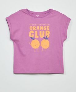 T-shirt en jersey imprimé - Violet
