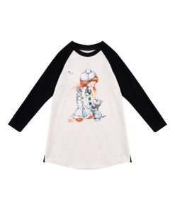 Robe Sweat Fille Beige Noir Dessin Poulbot BABY - 'LA FAUTE A VOLTAIRE' - Noir Beige