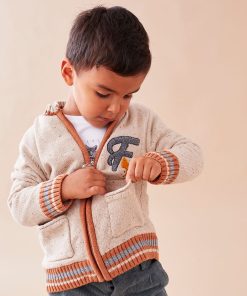 Blouson en tricoloudoux, beige/camel - Beige