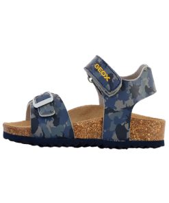 Sandale Cuir Enfant Geox Ghita J028lb - Gris