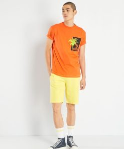 Short en molleton uni - Jaune