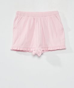Short en maille crêpée - Rose