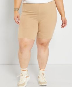 Cycliste en coton stretch - Beige