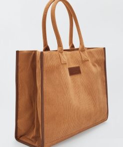 Sac cabas en velours - Marron