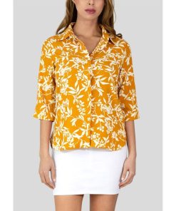 Chemisier imprimé floral Kebello - Jaune