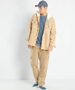 Surchemise en jean à capuche - Beige