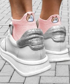 Socquettes En Coton Chaton- Sockup- ONESIZE - Rose