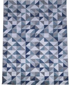 Tapis salon 200x290 MYKORIANGLE KJ Bleu OEKO TEX idéal pour la salle à manger - Bleu