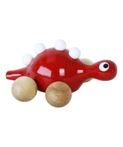 Jouet à promener en bois : dino rouge - N/A