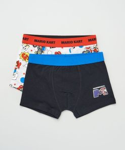 Lot de 2 boxers 'Mario' - Gris/bleu