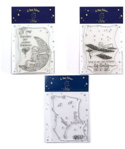3 Tampons transparents Le Petit Prince et la Lune + son Avion + Asteroïd - N/A