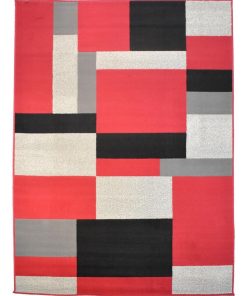Tapis salon 160x225 DARBU Rouge fabriqué en Europe Exclusivité idéal pour Salon - Rouge