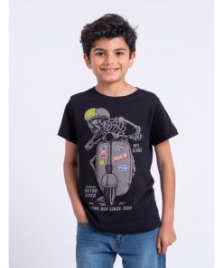 T-shirt col rond pur coton NABALEX-J - Noir