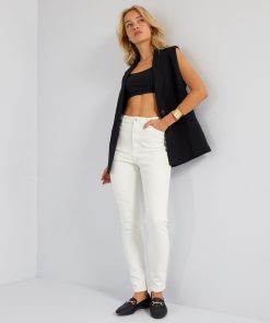 Jean skinny push-up - L30 - Blanc