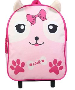 BAGTROTTER Sac à dos à roulettes 31 cm maternelle Kids Rose Chiot - Rose
