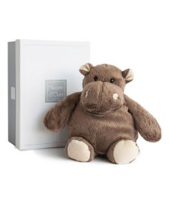 Coffret peluche hippopotame marron (23 cm) - Marron