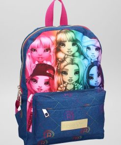 Sac à dos imprimé en toile - Bleu