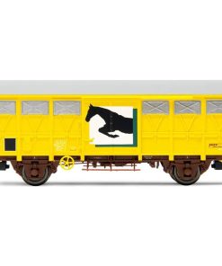 Wagon fermé SNCF à 2 essieux Gs pour le transport de chevaux, jaune - N/A
