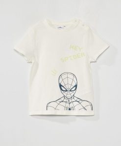T-shirt adaptatif en jersey 'Spiderman' - Blanc