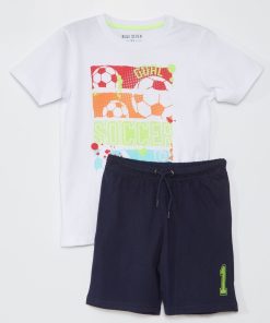 Ensemble short + t-shirt - blanc