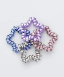 Lot de 4 élastiques - Rose/violet/bleu
