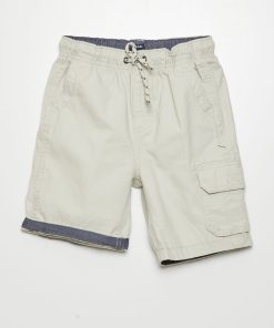 Bermuda droit en jean - Beige
