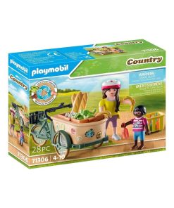 Country - Cycliste avec vélo et remorque avant - N/A